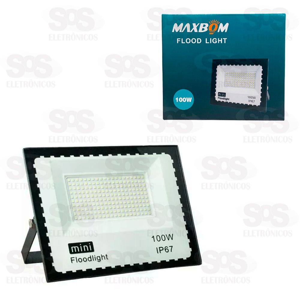 Refletor Holofote LED Branco 100W Maxbom 1214