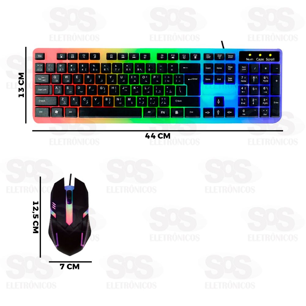 Kit Teclado e Mouse Gamer Com Fio USB X-Cell XC-CB-05