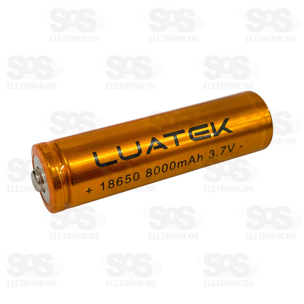 Bateria 18650 Recarregvel Para Lanterna 3.7V 8000mAh Luatek