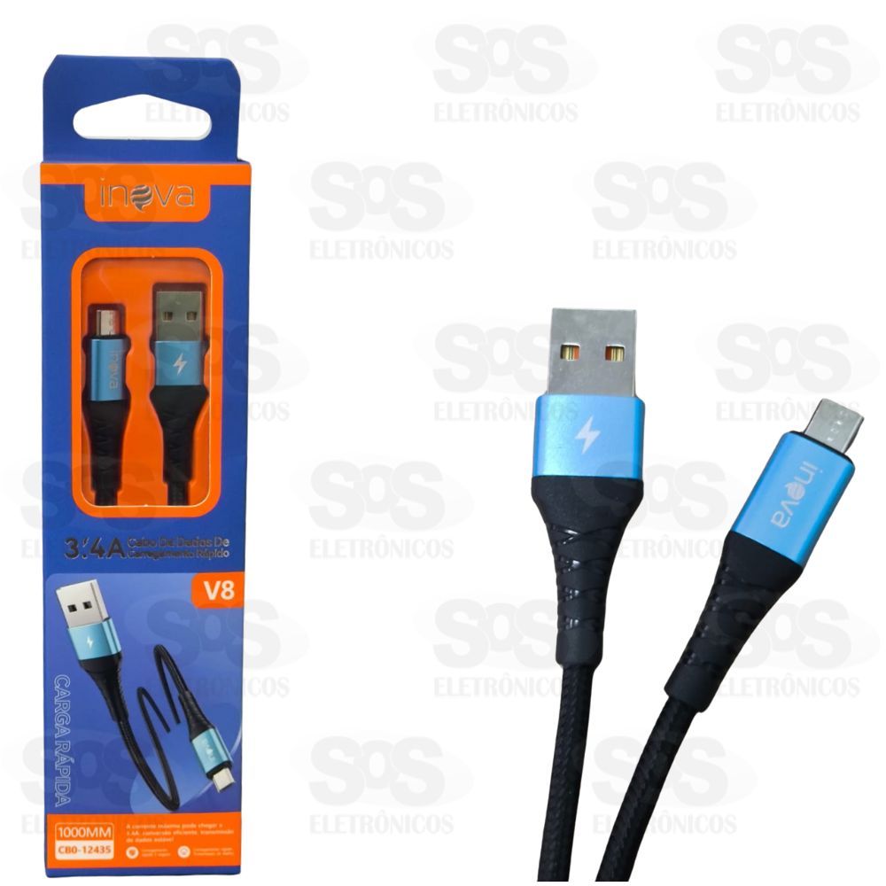 Cabo De Dados 3.4A 1Metro Micro USB V8 Inova CBO-12435