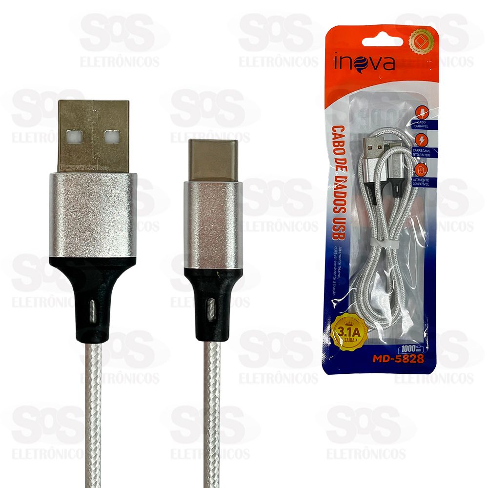 Cabo De Carregamento USB Para Type C 1 Metro Inova MD-5828