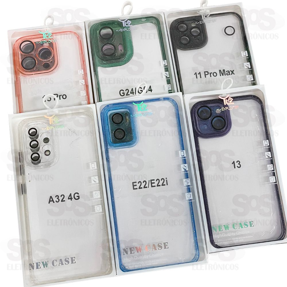 Capa Com Borda Brilhante Cores Sortidas Motorola G24/G04