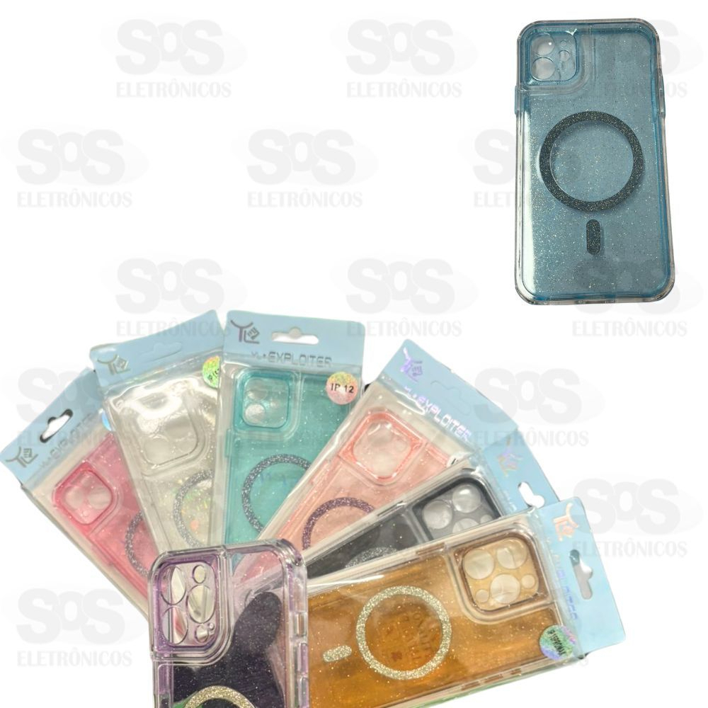 Capa Glitter Premium Magsafe Iphone 15 Pro Cores variadas