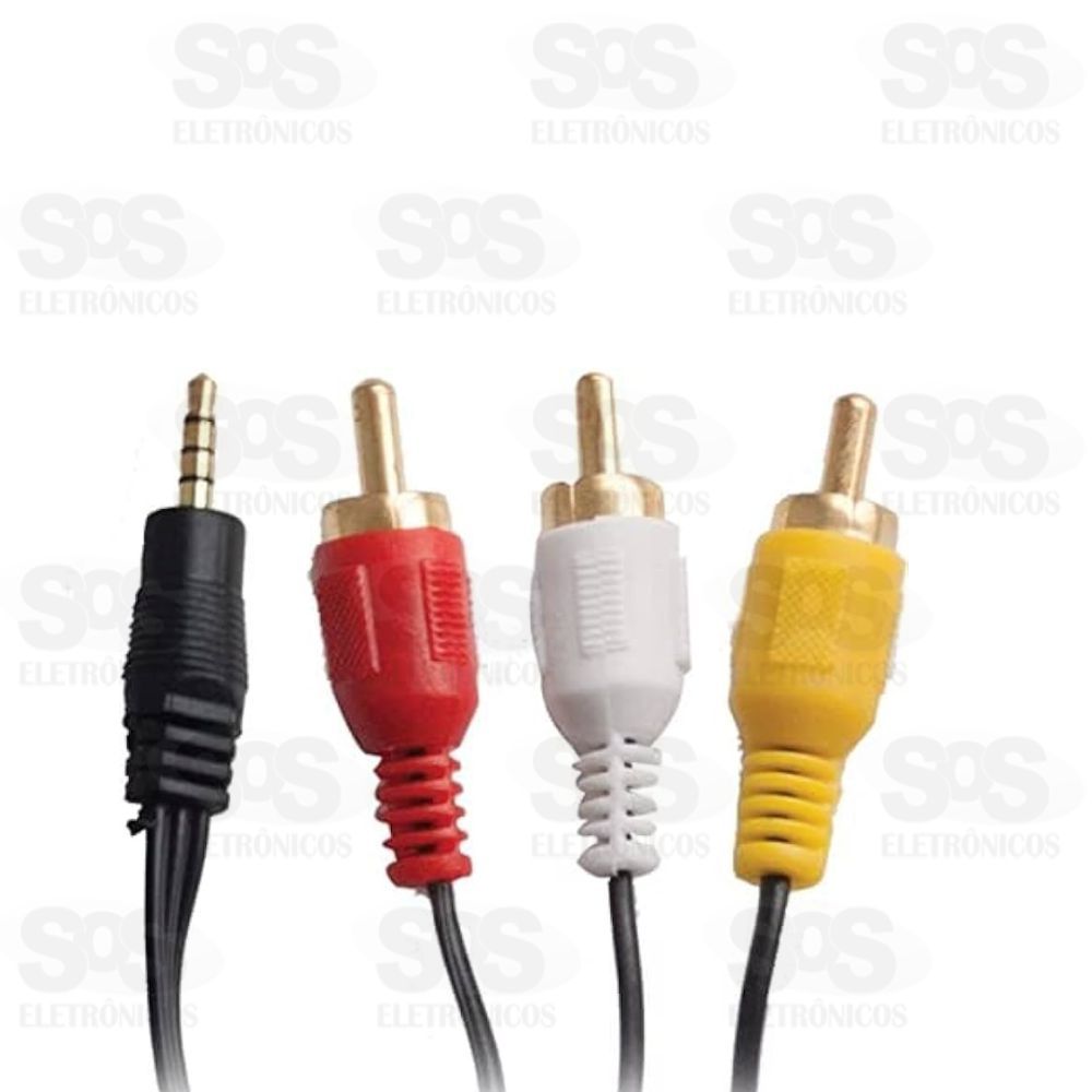 Cabo 3 RCA Para P2 Stereo 1,5 Metros Kapbom KAP-AV-13