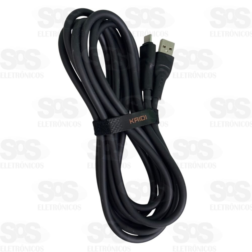 Cabo Emborrachado Reforado Type C 3 Metros Kaidi KD-354C