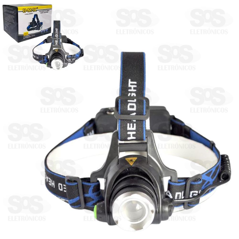 Lanterna De Cabea Farol Para Bike Recarregvel B-max Bm-807