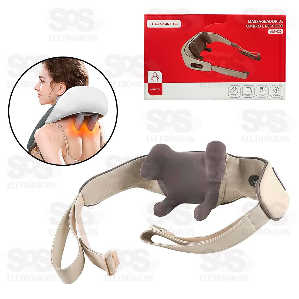 Massageador Eltrico De Pescoo e Ombro Com Calor Tomate AM-020