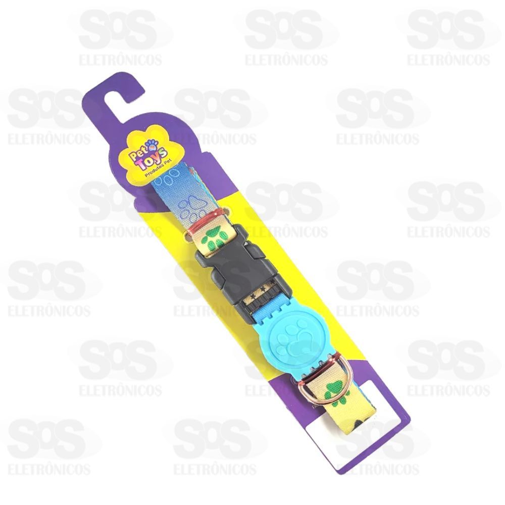 Coleira Seda Luxo Borrachinha M 20mm Variadas Pet Toys 3076