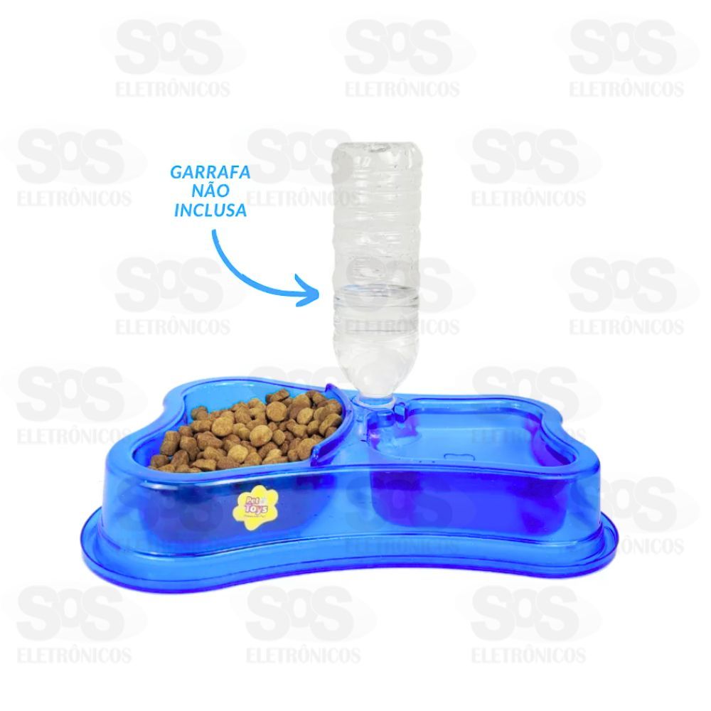 Comedouro Para Pet Com Suporte Para Garrafa 