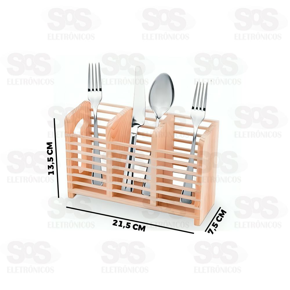 Organizador de Talheres Bambu 3 Divises Caerus CRS-2834