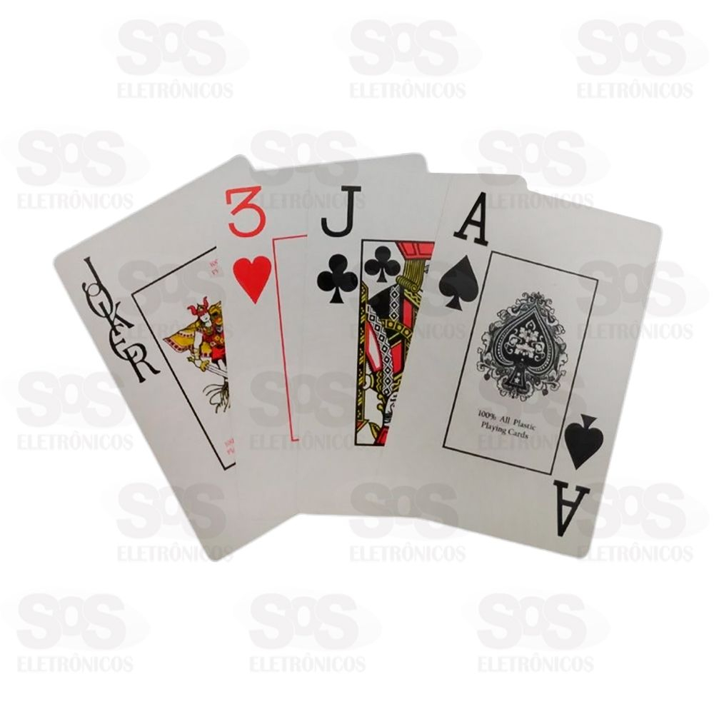 Baralho Com 2 Maos 54 Cartas Plstico SQ-3389
