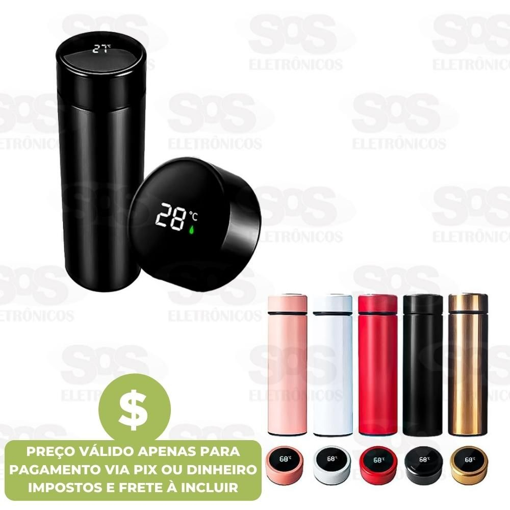 Garrafa Trmica Inox Com Sensor de Temperatura 500 ml