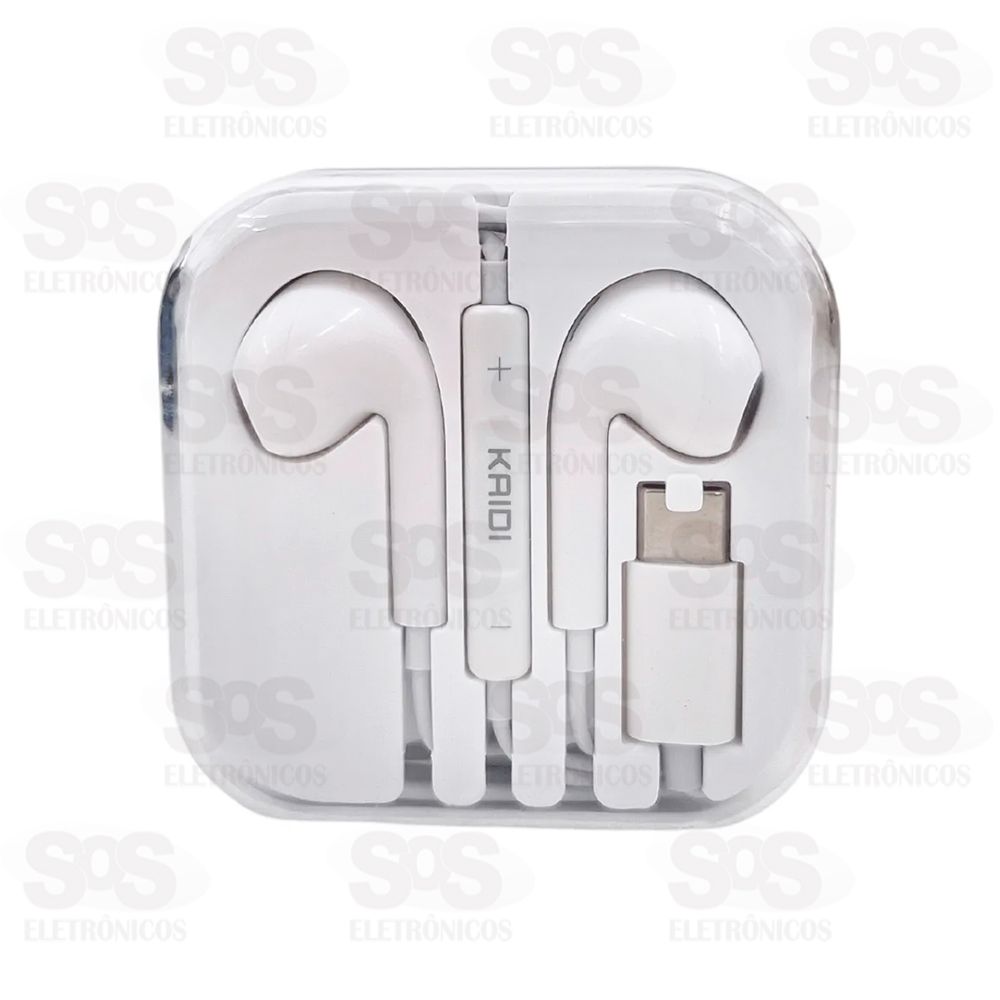 Fone De Ouvido Com Fio e Microfone Type C Kaidi KD-738