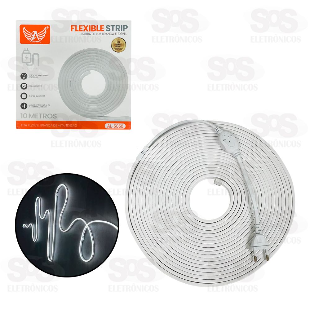 Fita De LED Flexvel Branca 10 Metros Altomex AL-5058
