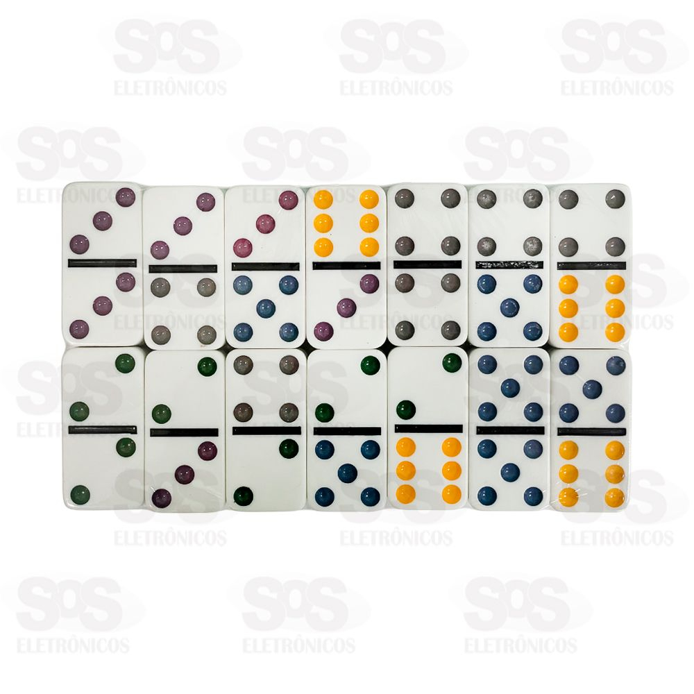 Domin 28 Peas Coloridas 6MM Double Six AL-1243