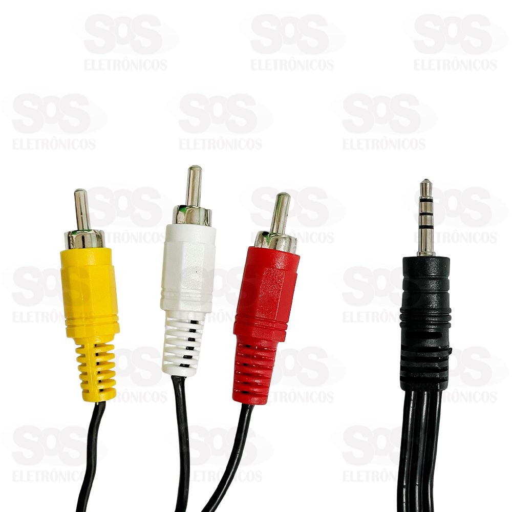 Cabo udio e Vdeo 3 RCA Para P2 1,5 Metros