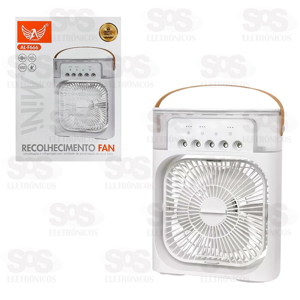 Ventilador Porttil Com Umidificador e LED Altomex AL-F666