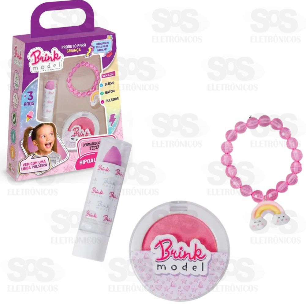 Kit Maquiagem Infantil Com Pulseira  Brink Model 2077