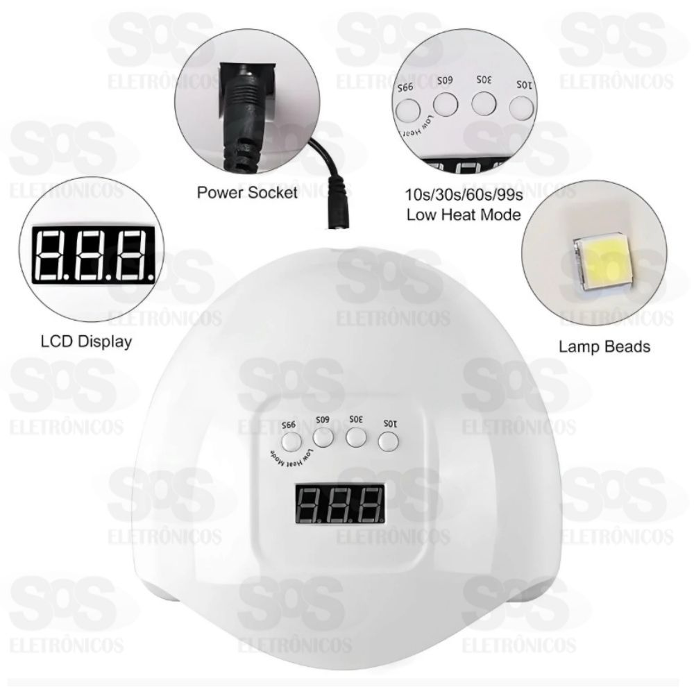 Cabine De Unhas LED UV Para Secar Gel  54W B-Max BM-F1184