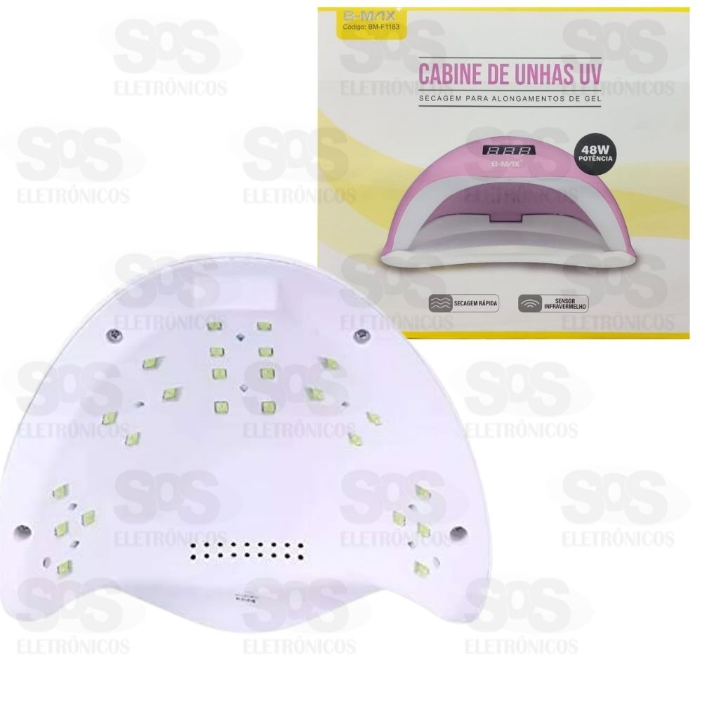 Cabine De Unhas LED UV Para Secar Gel  48W B-Max BM-F1183