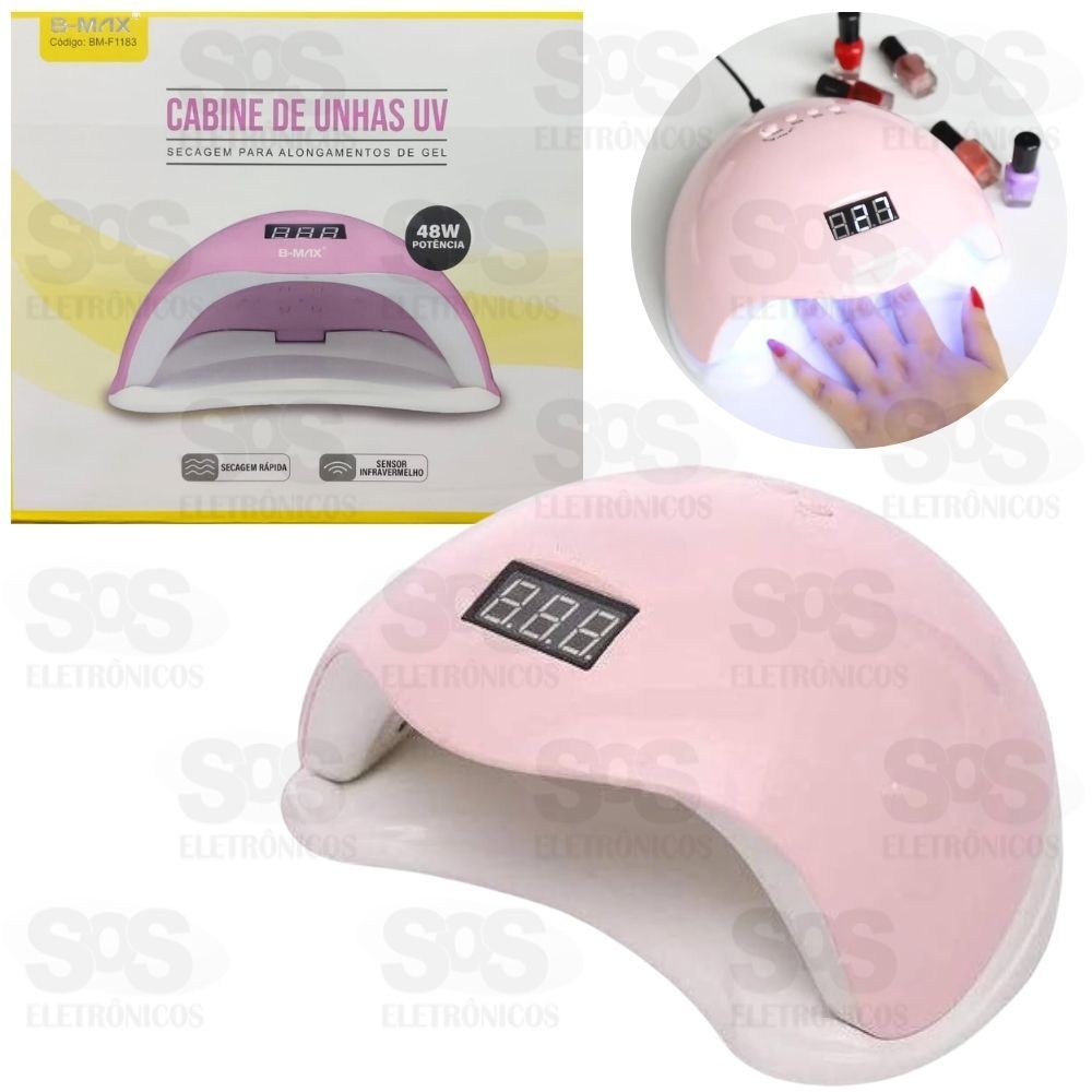 Cabine De Unhas LED UV Para Secar Gel  48W B-Max BM-F1183