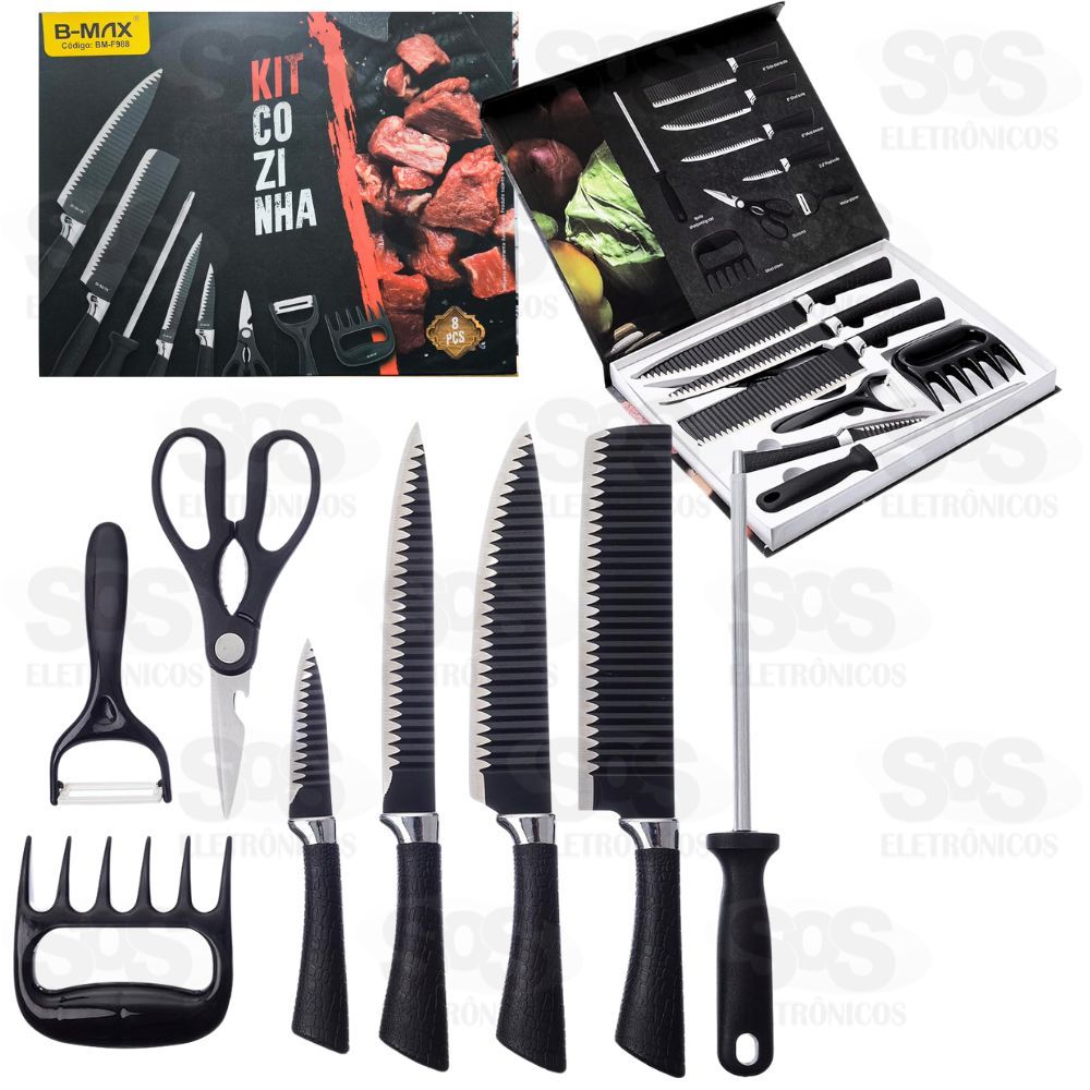 Kit Churrasco Inox 8 Peas B-max Bm-F988