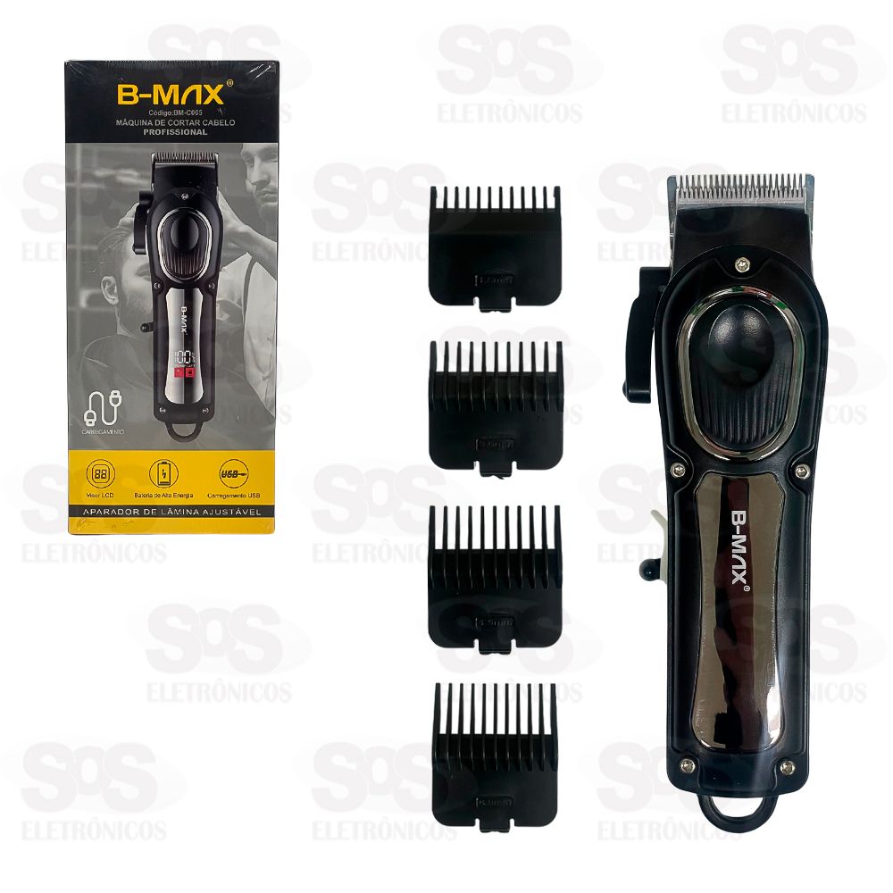 Mquina de Cortar Cabelo Com Painel B-Max BM-C065