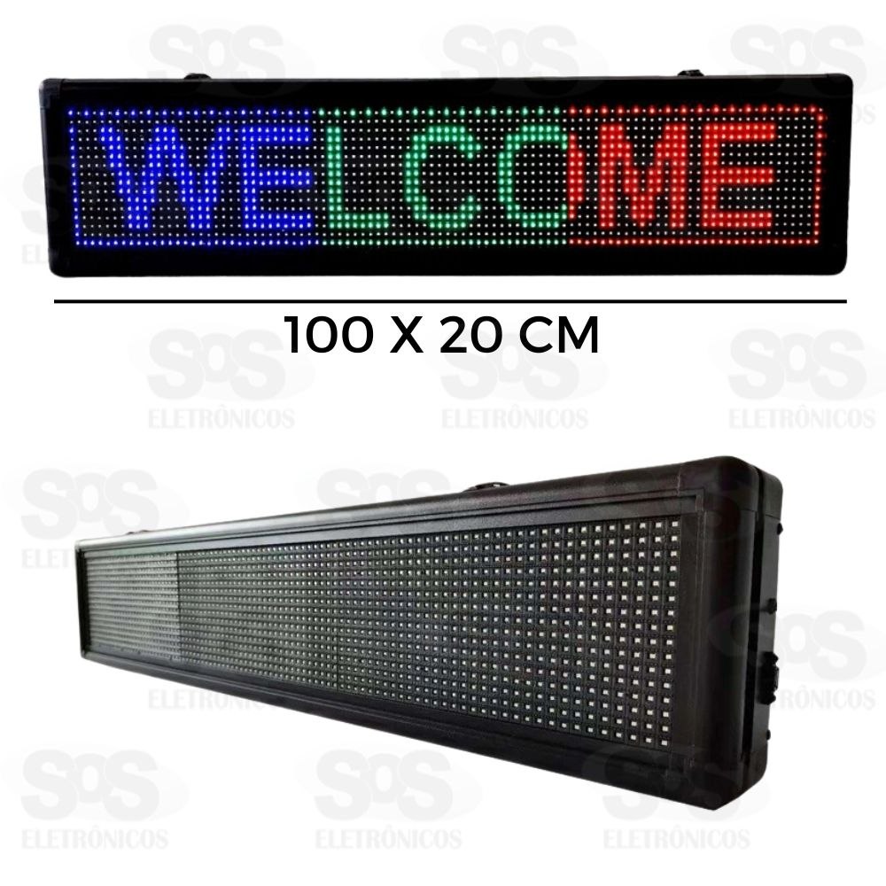 Painel de LED Colorido Letreiro Digital 100x20CM Luatek LK-G10020-P10