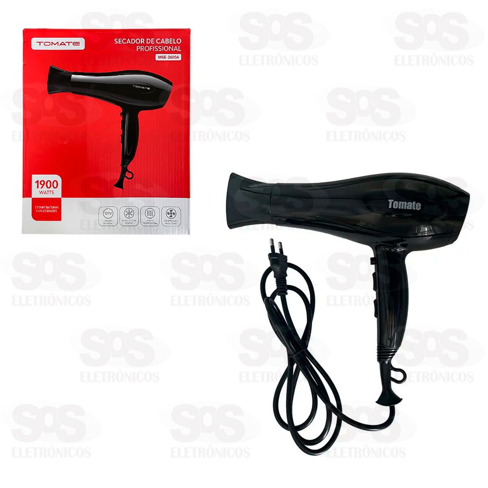 Secador De Cabelo Profissional 127V 1900W Tomate MSE-2600A