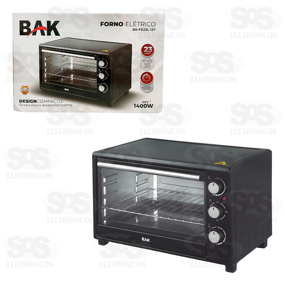 Forno Eltrico Com Timer 23 Litros Bak BK-FE23L-127