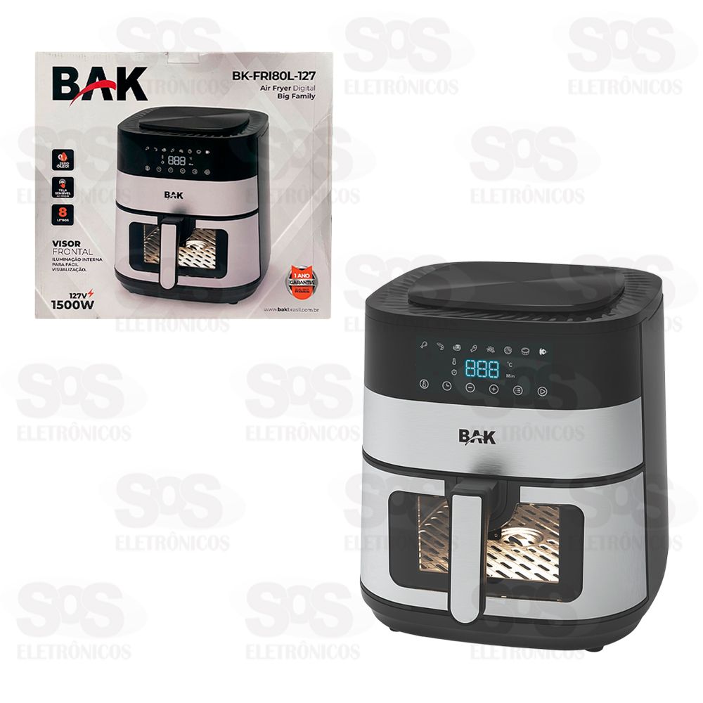 Fritadeira Eltrica Air Fryer 8 Litros 127V Bak BK-FRI80L-127