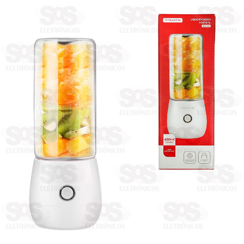 Mixer Liquidificador Porttil 450ML Tomate MAZ-008