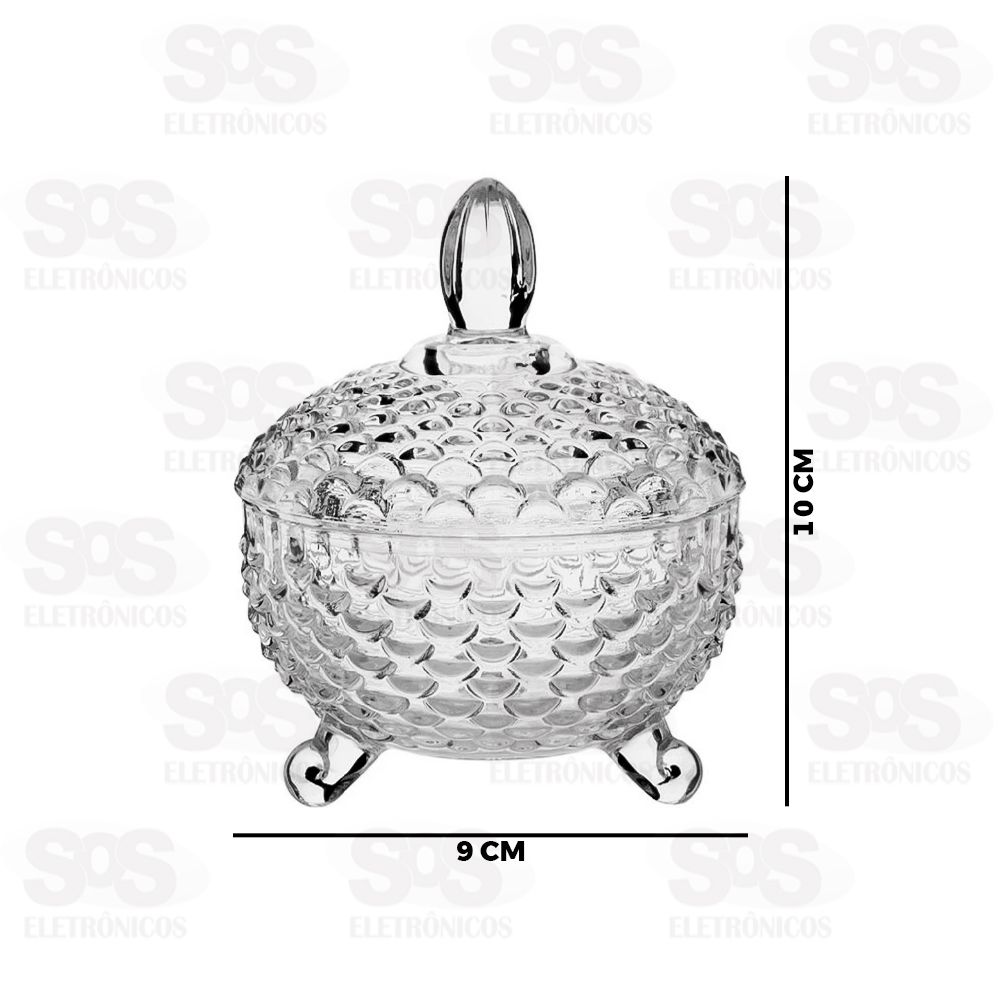 Bomboniere Pote de Vidro Com Tampa 10x9CM TG2304