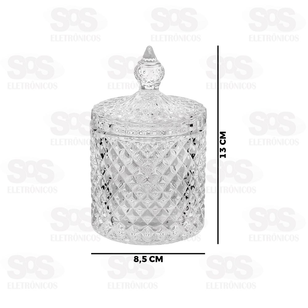 Bomboniere Pote de Vidro Com Tampa 13x8,5CM TG1030-3.5