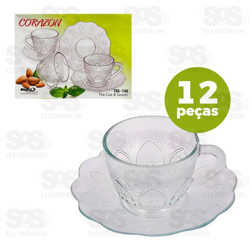 Conjunto Xcaras e Pires Corazon 12 Peas TS6-740