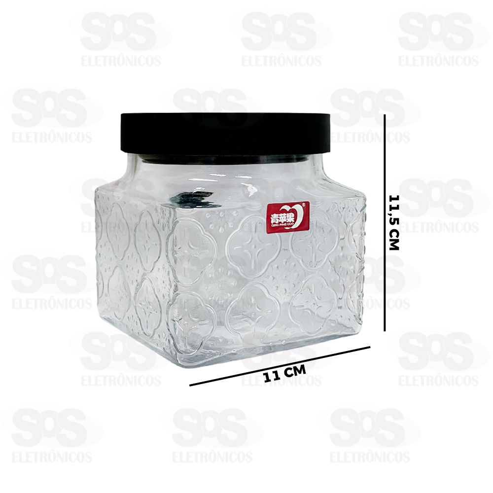 Pote de Vidro 976ML Com Tampa 11,5x11CM DPO976