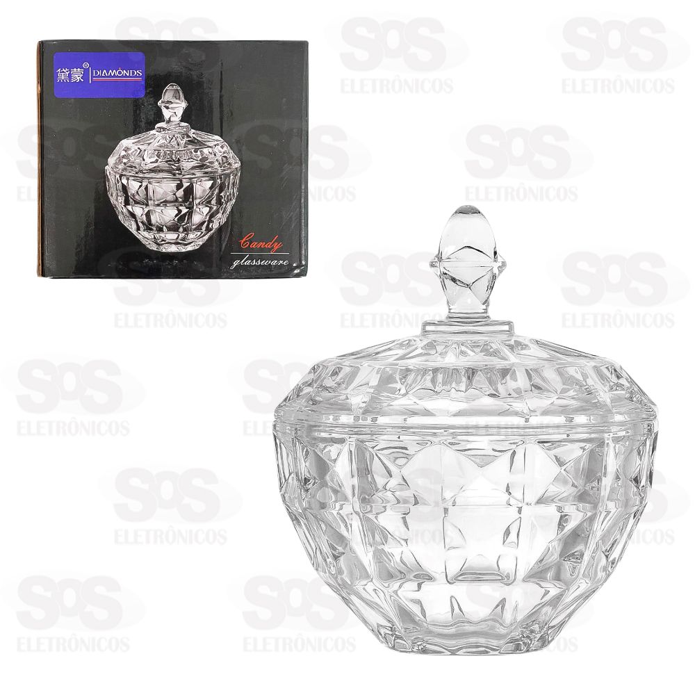 Bomboniere Pote de Vidro Com Tampa 12,5x11,5CM DM604