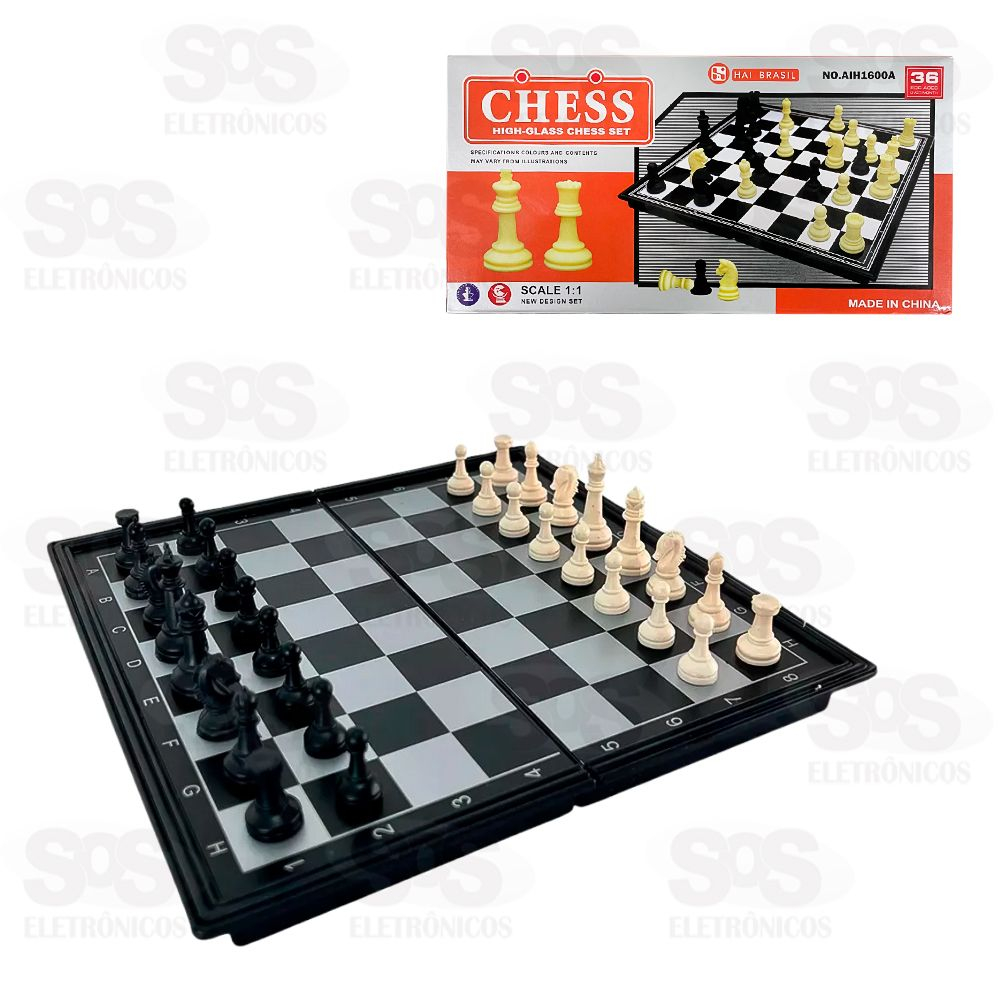 Jogo De Xadrez Magnético 24,5CM Hai Brasil AIH1600A
