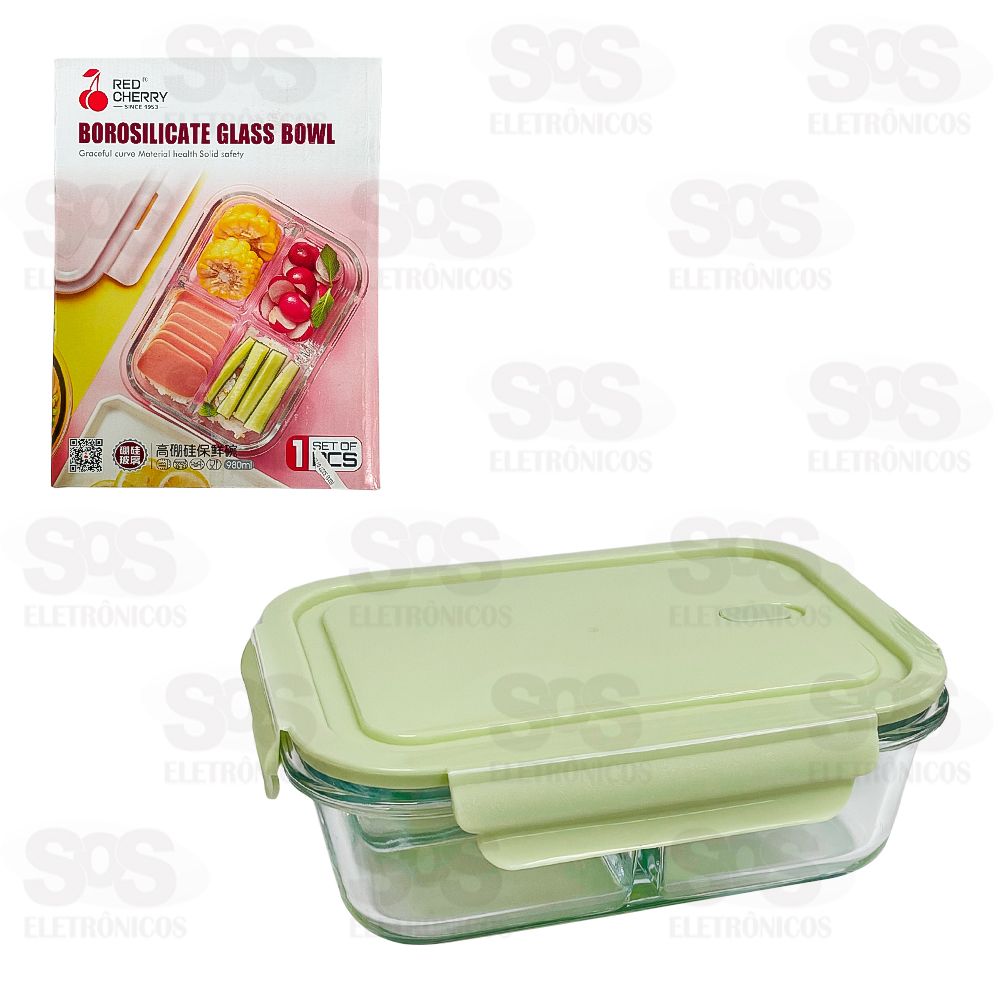 Pote Petisqueira Hermtico Retangular Com 4 Divises DPE1001