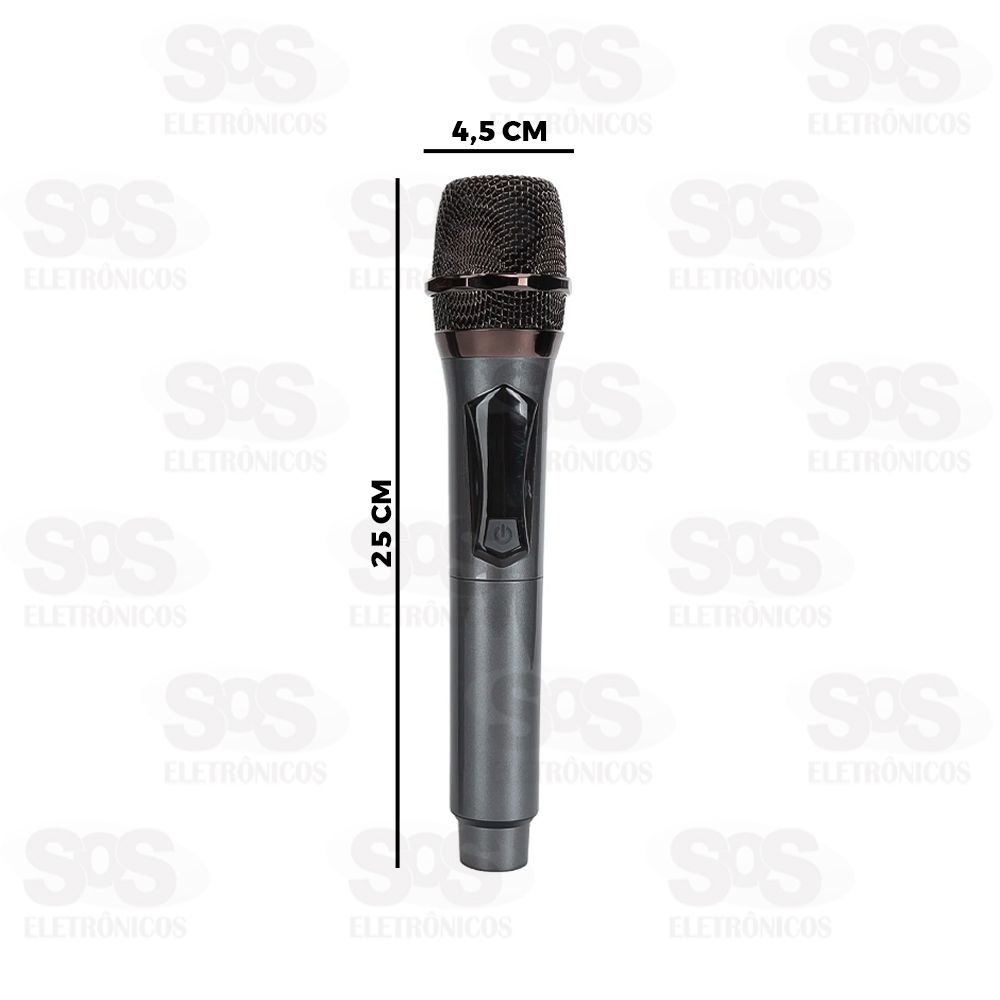 Kit 2 Microfone Sem Fio Dinmico Com Painel Eletromex EL-5005