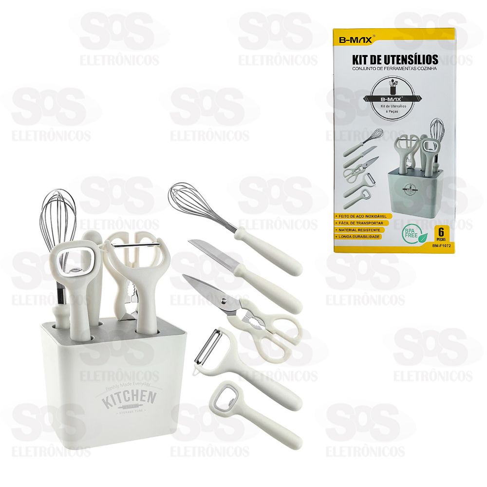 Kit Utenslios Ao Inox 6 Peas B-Max BM-F1072