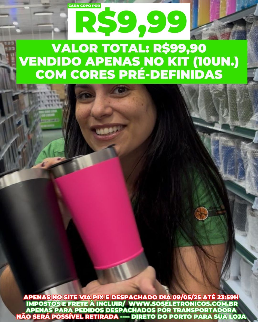 Kit Copo Trmico 10 Peas CORES PR-DEFINIDAS