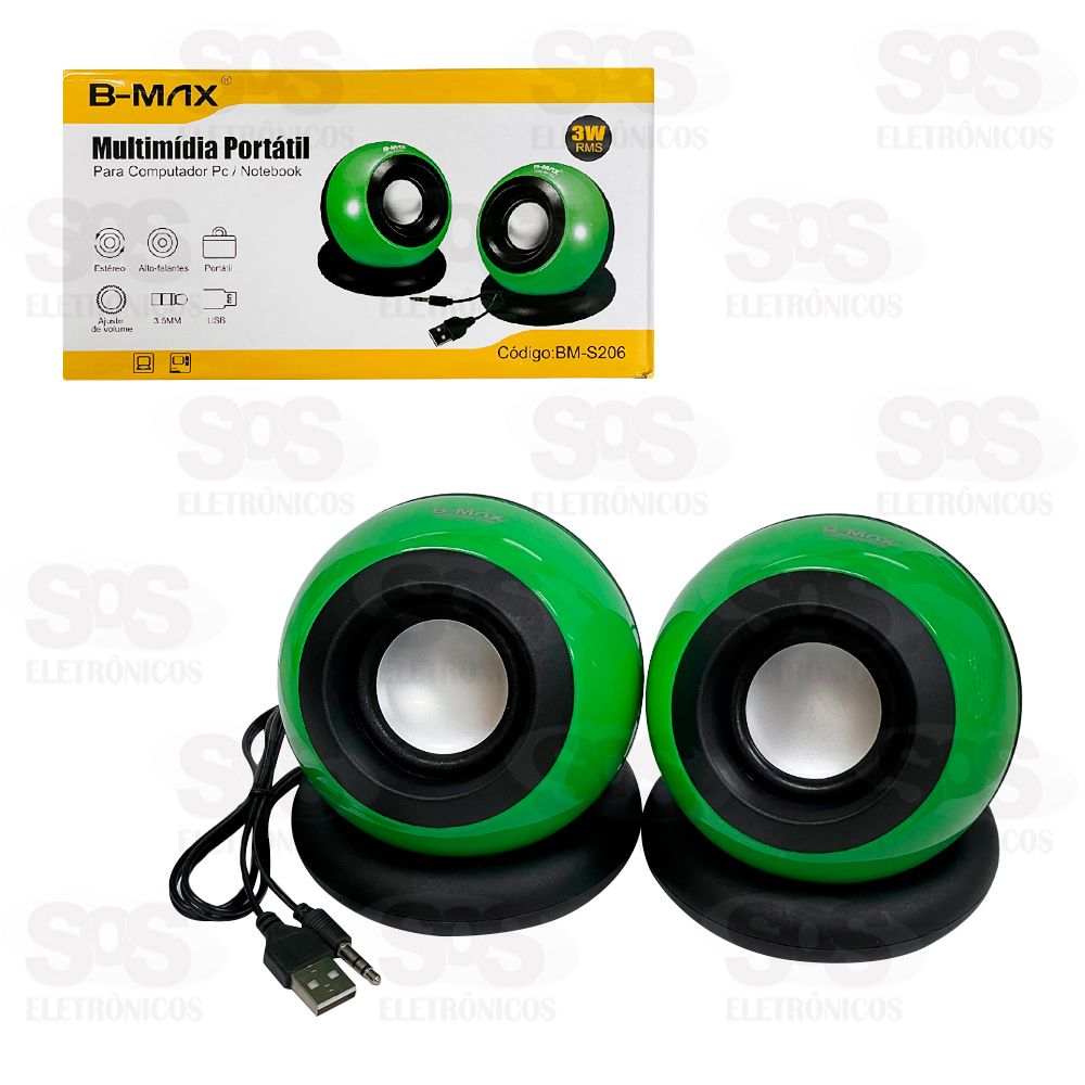 Caixa De Som Multimdia 6W B-Max BM-S206
