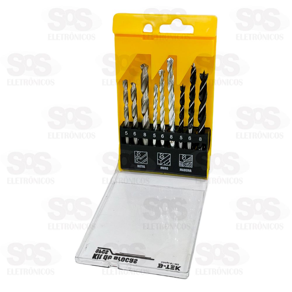 Kit De Broca Multiuso 9 Peas 5-8MM B-Tek BT-365