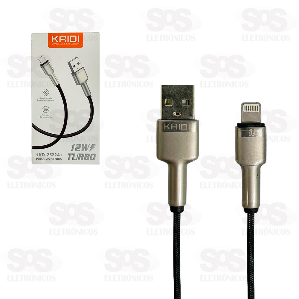 Cabo Turbo 12W USB Para Iphone 1 Metro Kaidi KD-2522A