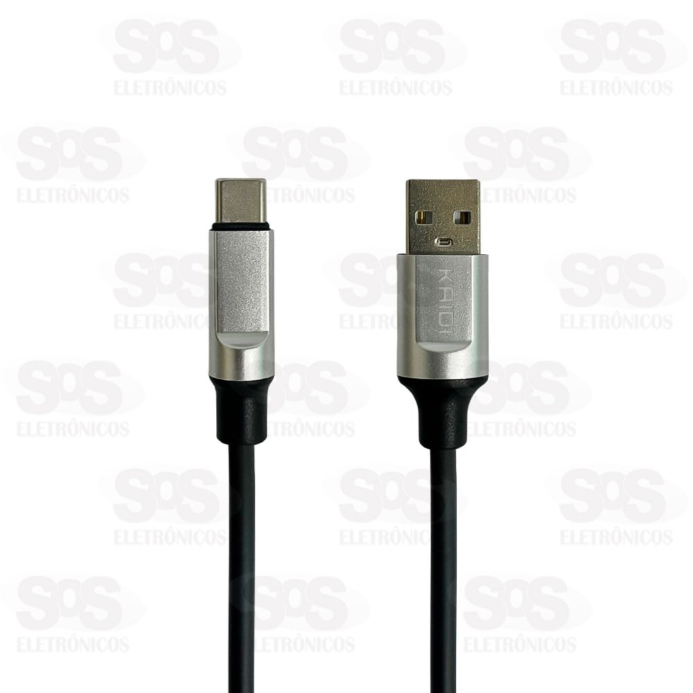 Cabo Turbo 3.4A USB Para Type C 1 Metro Kaidi KD-2519C