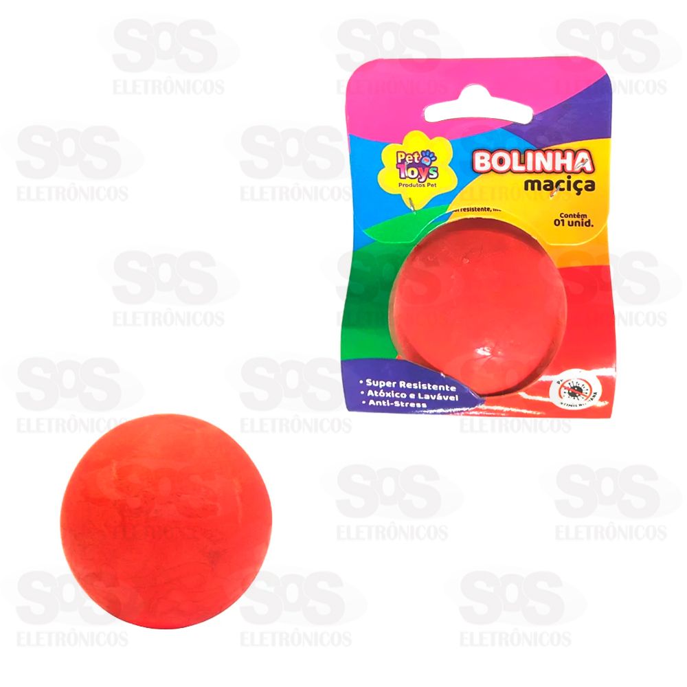 Bolinha Macia Lisa 5,5CM Para Pet Cores Variadas Pet Toys 2695