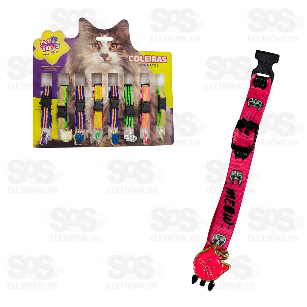 Cartela Coleira Seda Com Pingente 8 Unidades Pet Toys 3065