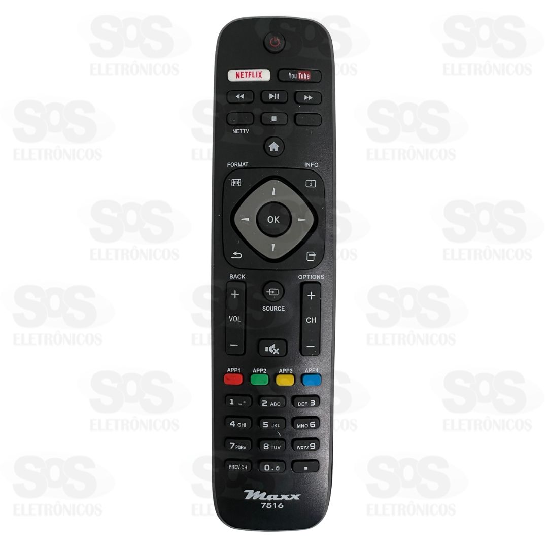 Controle Remoto Philips Netflix/Youtube Maxx-7516