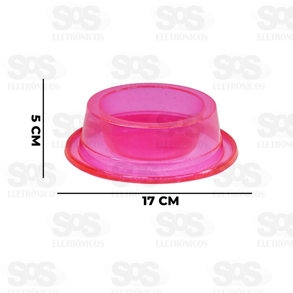 Comedouro Transparente Glitter Anti Formiga 300ML Pet Toys